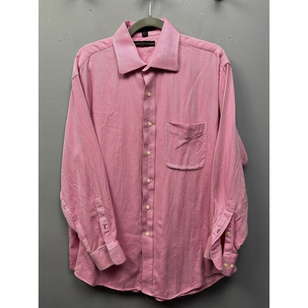 Tommy‎ Hilfiger TLC The Lifetime Collar Dress Shirt Mens Size 16 L 34-35 Pink